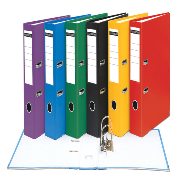 LEVER ARCH FILES, A4, 40mm CAPACITY, 2 RING MECHANISM, 40mm Capacity, Matt Cover, Yellow, Box of, 10