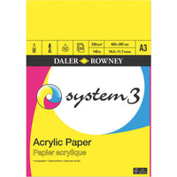 PADS FOR WET MEDIA, Daler-Rowney System 3 Acrylic, A3, Each