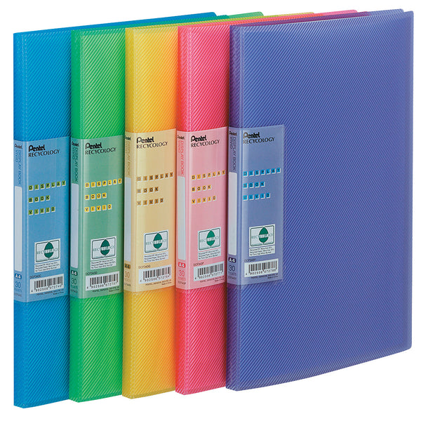 A4 ECO PRESENTATION FOLDERS, Bright Colours, Assorted, Pack of 5