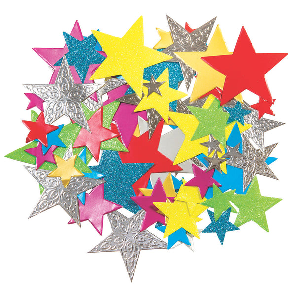 PAPER, SHAPES, Glitter & Pearl Paper Stars, Pack of 210