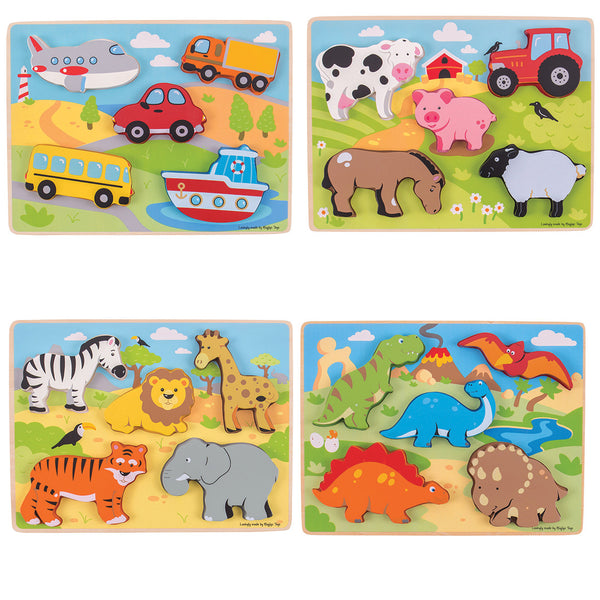 CHUNKY LIFT OUT PUZZLE SET, Age 2+, Set of, 4