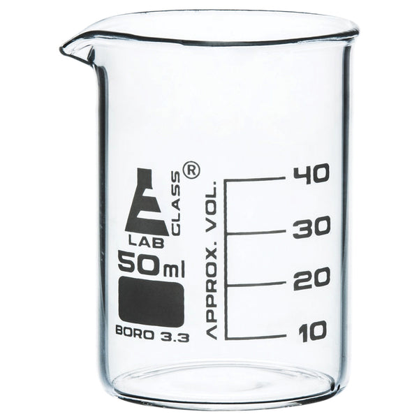 BOROSILICATE GLASS BEAKERS, 50ml, Each