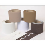 CORRUGATED PAPER BORDER ROLLS, Scalloped Cut Plains Assorted, Naturals, Pack of, 5 rolls