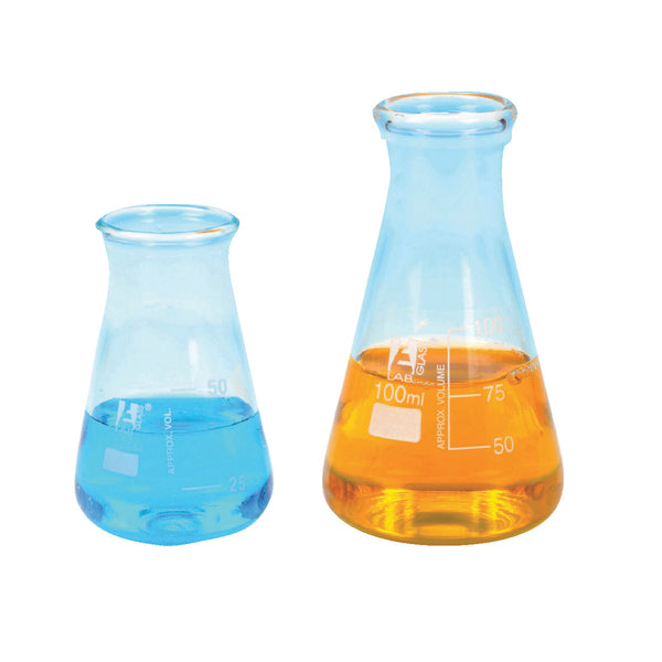 GLASS, CONICAL WIDE NECK FLASK, 250ml, Each