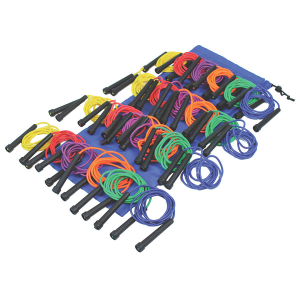 SKIPPING ROPES, Coloured Nylon & Plastic, Plastic, Bag of 24