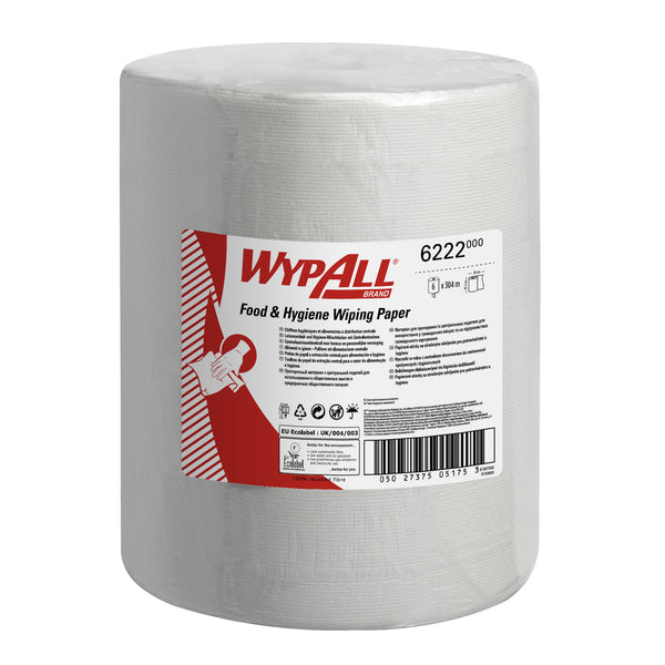 Kimberly-Clark, WypAll Food & Hygiene Wiping Paper L10 Centrefeed (6222), Case of 6