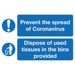 Prevent the spread of coronavirus, SELF-ADHESIVE VINYL SIGNS, 400 x 300mm, Each