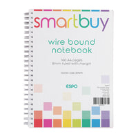ESPO Smartbuy TWIN WIRE BOUND NOTEBOOK A4, TWIN WIRE BOUND NOTEBOOK A4, 160 pages (80 sheets), 8mm ruled with margin, Pack of, 10