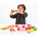 WOODEN LACING FRUITS, Age 3+, Set of, 21