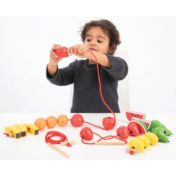 WOODEN LACING FRUITS, Age 3+, Set of, 21