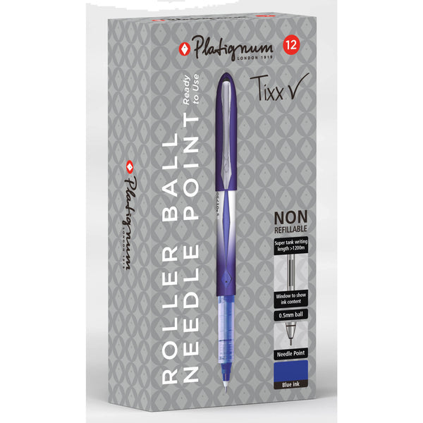 Platignum Tixx Needlepoint, Blue, Pack of, 12