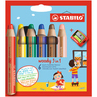Stabilo® Woody 3 in 1 Pencils Pack of 6