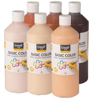 Creall® Ready Mixed Basic Colour Paint Multicultural, 6 x 500ml