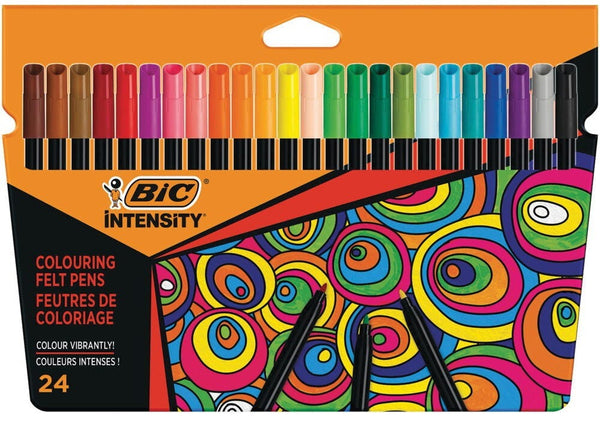 BiC® Intensity Fibre Tipped Pen, Assorted Colours, Pack of 24