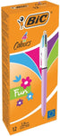 BiC® 4 Colour Retractable Ballpoint Pen, Light Purple, Box of 12