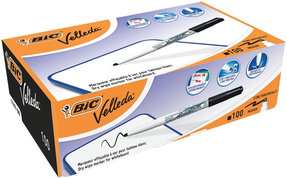 BIC Kids Mini Velleda Whiteboard Pens Fine Bullet Nib - Assorted