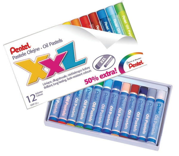 Pentel® XXL Oil Pastels, Assorted Colours, Pack of 12
