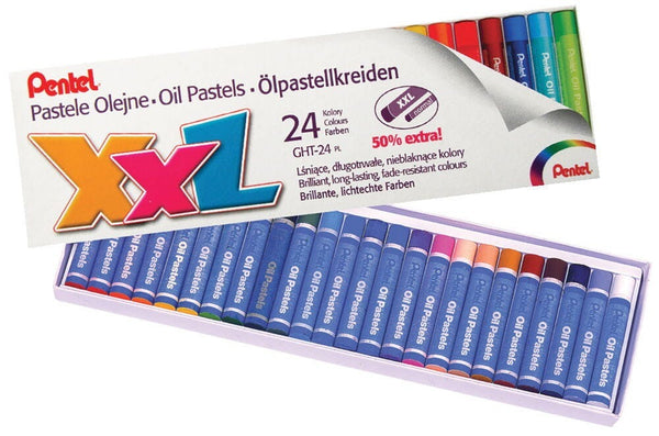 Pentel® XXL Oil Pastels, Assorted Colours, Pack of 24