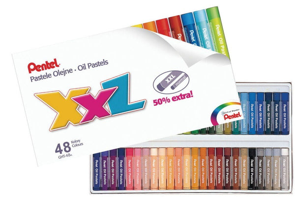 Pentel® XXL Oil Pastels, Assorted Colours, Pack of 48