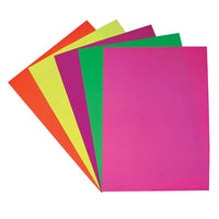 ASSORTED FLUORESCENT CARD, Pack of, 5 x 20 sheets