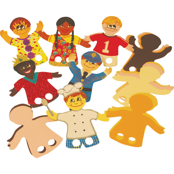 CLASSROOM RESOURCE PACKS - ROLE PLAY, CARD FINGER PUPPETS, Pack of, 50