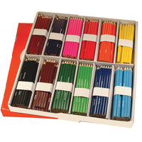 STANDARD HEXAGONAL COLOURED PENCILS, COLOURED PENCILS, 12 colours, Class Pack of 288