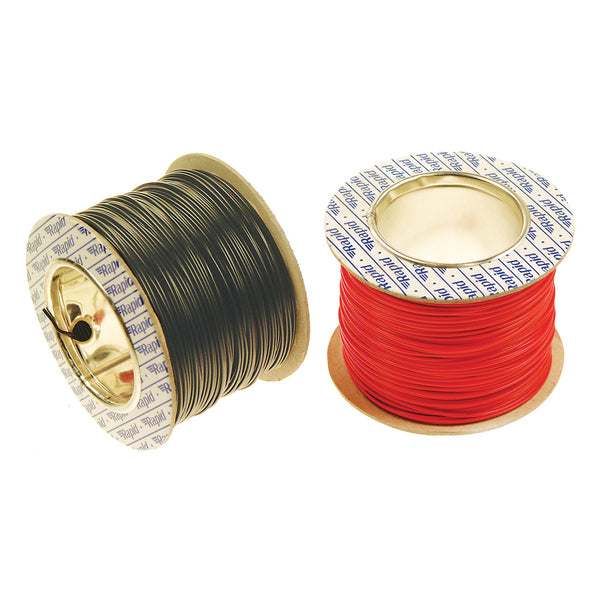 EQUIPMENT WIRES (CONNECTING), Solid, Black, Reel of 100m