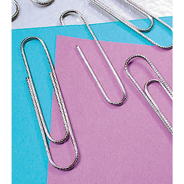 PAPER CLIPS, Serrated Edge, Silver, 75mm, Box of, 100