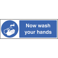 Wash Hands Health & Safety Signs, 300x100mm, Each