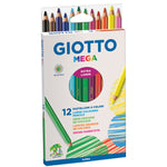 CHUNKY HEXAGONAL COLOURED PENCILS, GIOTTO Mega, Assorted Colours, Pack of, 12