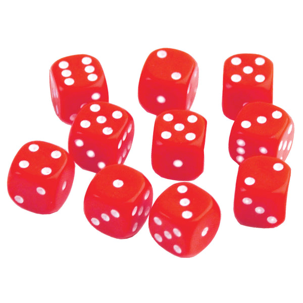 DICE - PLASTIC, Dots 1 - 6, Pack of 10
