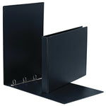 RING BINDER, 4 RING ('D' Shaped), A3, PVC Covered Stiff Board, 30mm Capacity, Black, Each