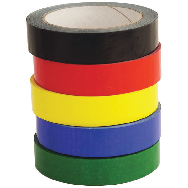 COLOURED TAPE, Yellow, Pack of, 6