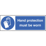 SAFETY SIGNS, Hand protection must be worn, 300 x 100mm, Each