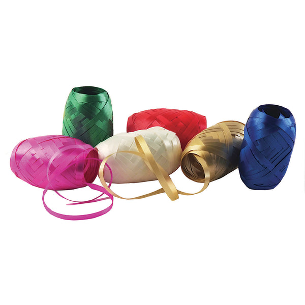 CURLING RIBBONS, Bright, Pack of 6 x 20m