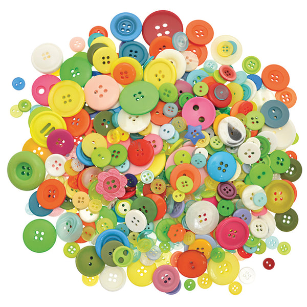 PLASTIC BUTTONS, Coloured, Pack of, 500g