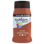PAINT, ACRYLIC, DALER ROWNEY SYSTEM 3, Individual Colours, Burnt Sienna, 500ml