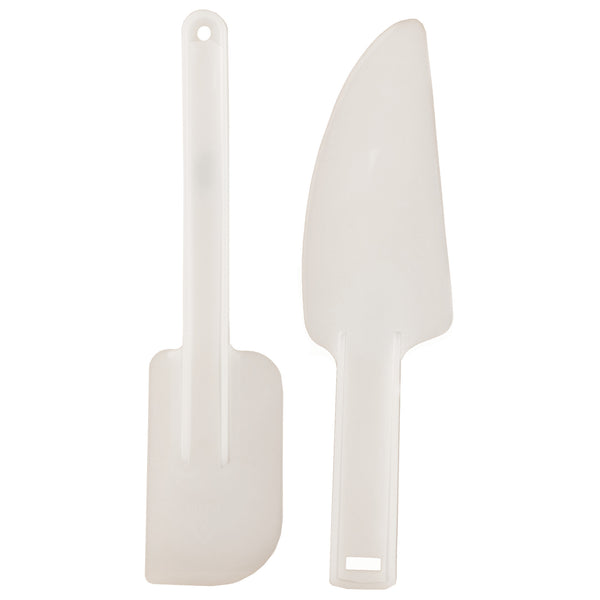 SCRAPERS, Spatula with Plastic Handle and Curved Blade, 200mm, Each
