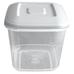 PLASTIC FOOD STORAGE CONTAINERS, Square With Lid, Freezer Proof, 170 x 170 x 160mm, Each