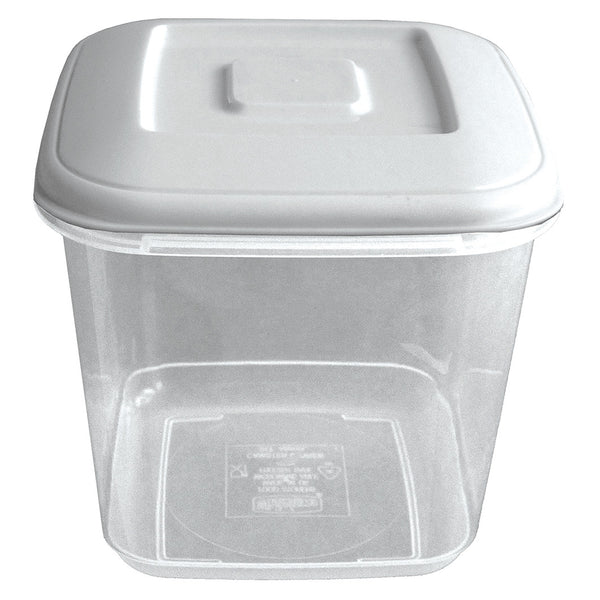 PLASTIC FOOD STORAGE CONTAINERS, Square With Lid, Freezer Proof, 170 x 170 x 160mm, Each