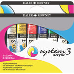 PAINT, ACRYLIC, DALER ROWNEY SYSTEM 3, Sets, Small Tube Starter Pack, Pack of, 6 x 22ml