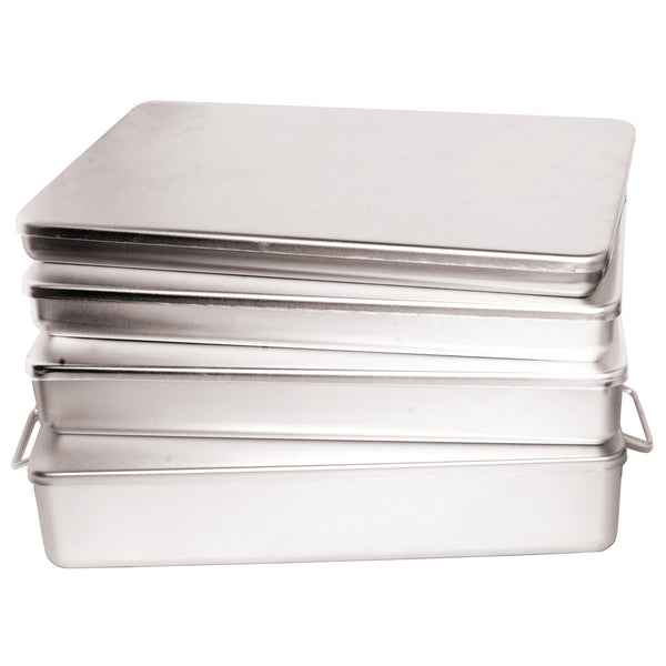ALUMINIUM BAKEPAN WITH LID, Large Size (409 x 267mm), 44mm deep, Each