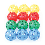 AIRFLOW PERFORATED PLASTIC BALLS, Pack of 12, 70mm diameter, Pack of, 12