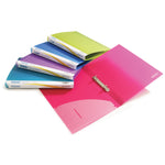RING BINDERS, 2 RING ('O' Shaped), A4, FLEXIBLE POLYPROPYLENE, 15mm Capacity, Translucent, Bright Assorted, Box of, 10