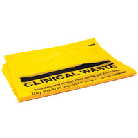 FIRST AID, YELLOW CLINICAL WASTE BAGS, 400 x 600mm, Pack of, 25