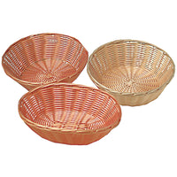 WOVEN POLYRATTAN BASKETS, 210mm diameter x 70mm deep, Each