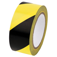 HAZARD WARNING TAPE, PVC, Red and White Stripes, Each