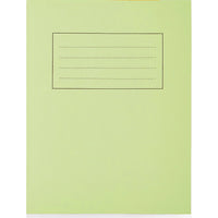 EXERCISE BOOKS, MANILLA COVERS, 9 x 7in (229 x 178mm), 80 pages, 80 pages - 225gsm manilla cover, Green, 8mm Ruled with Margin, Pack of 100