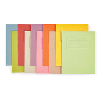 EXERCISE BOOKS, MANILLA COVERS, 9 x 7in (229 x 178mm), 80 pages, 80 pages - 225gsm manilla cover, Orange, 8mm Ruled with Margin, Pack of 25