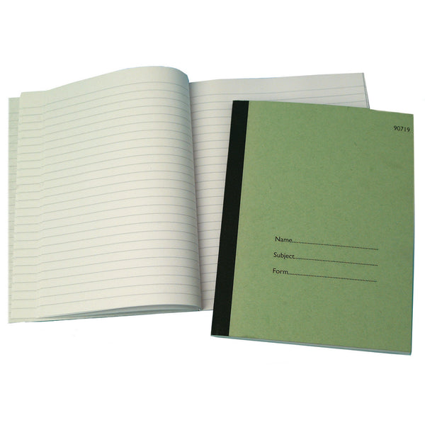TEACHERS NOTEBOOK, 9 x 7in (229 x 178mm), 128 pages, Green, 8mm Ruled, Each